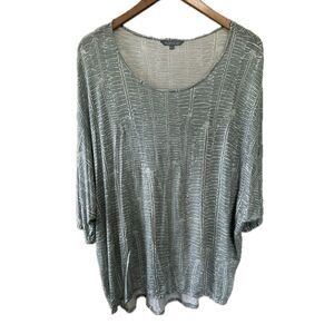 Manaola Collection Kinolau Hawaiian Tropical Leaves Dolman Sleeve Blouse M/L